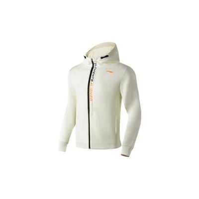Li-Ning Série Fitness Sweat à capuche zippé couleur unie Homme Sweat à capuche Blanc crème AWDT051-2