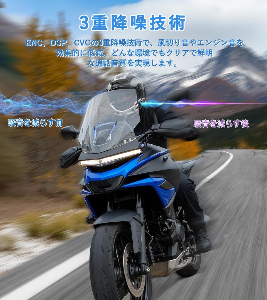WAYXIN R6S Motorcycle Helmet Simultaneous 1500m Communication Supports Two Smartphones 25 Hours of Continuous Qualcomm Noise and Siri HIFI Sound IP67