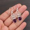 Amethyst Gemstone 925 Sterling Silver Jewelry Handmade Women Gift Earrings 2.00" EE-32-3
