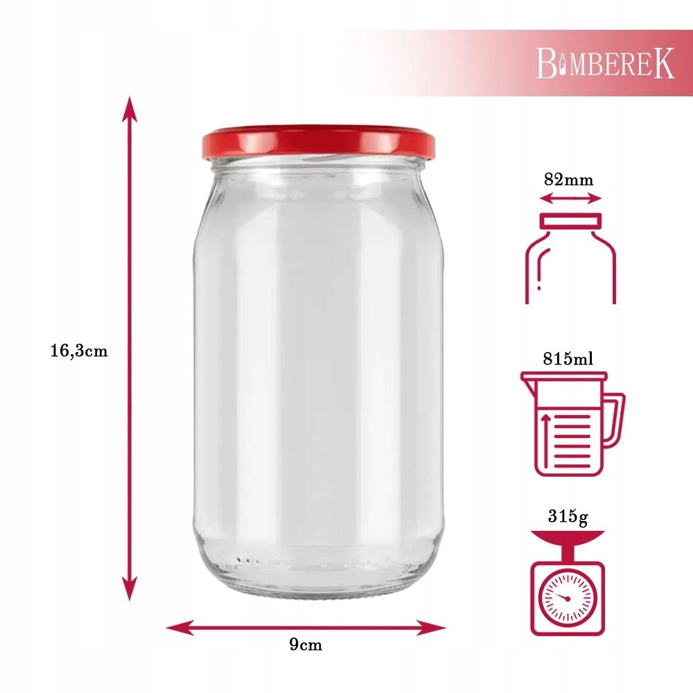 48x Jar 815ml for HONEY JAM MUSHROOMS PRESERVES Glass Jars + Lid Ø 82