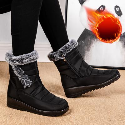 Waterproof Women's Winter Boots 2024 Women Snow Boots Faux Fur Warm Ankle Boots Women Thicked Plush Non-Slip Cotton Boots Woman