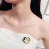 Korean Fashion Green Leaf White Gardenia Brooch: Elegant Women's Accessory