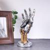Cyberpunk Mechanischer Arm Harz Roboterhand Skulptur – Headset & Gamepad Handyhalter, Schreibtischdekoration