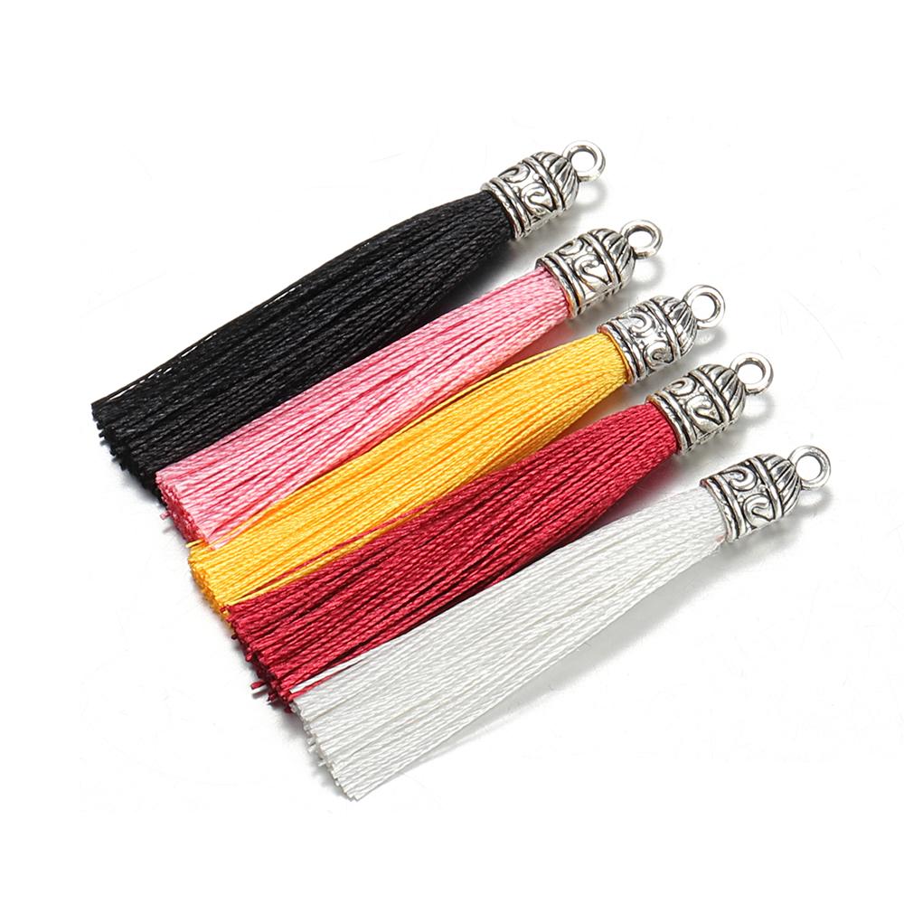 10-20pcs 5cm Mix Silk Tassel with Caps Tassels Pendants DIY Earrings Charm for Jewelry Making Components Accessories DIY