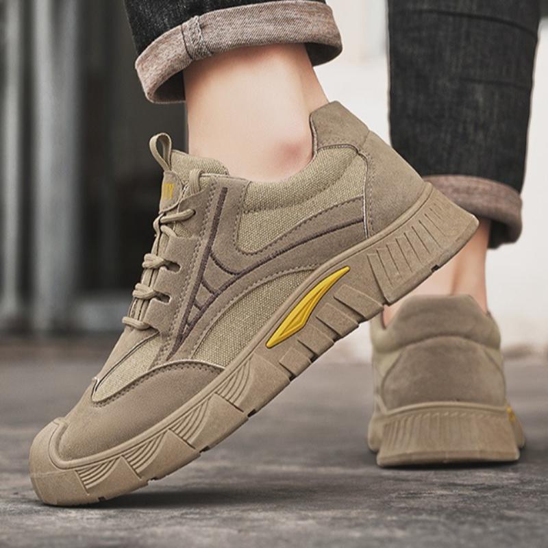 Summer Men Vintage Labor Protection Shoes Outdoor Lightweight Breathable Low-top Sneakers Loafers Wear-resistant Men Works Shoes