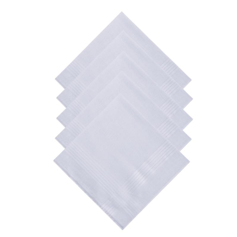 6/12 Stück Herren Reinweiße Taschentücher Damen Einfarbige Taschentücher Reines Baumwoll-Taschentuch Pattentasche Hose Schal