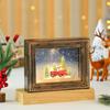 Seasonal Musical Picture Frame Feature Stmospheres LED Light Revolving Snowfalls And Durable Plastic Design