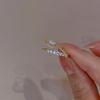 Yousheng Women Ring Opening Minimalist Elegant Luxury Golden Rhinestone Embedded Love Heart Finger Ring Fashion Jewelry