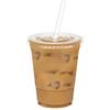 16 Oz Clear Disposable Plastic Cold Drink Cup with Lid and Straw