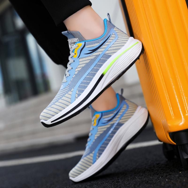 New Casual Men Knit Casual Walking Shoes Breathable Trendy Sneakers Original Light Shock Absorption Male Tennis Shoes
