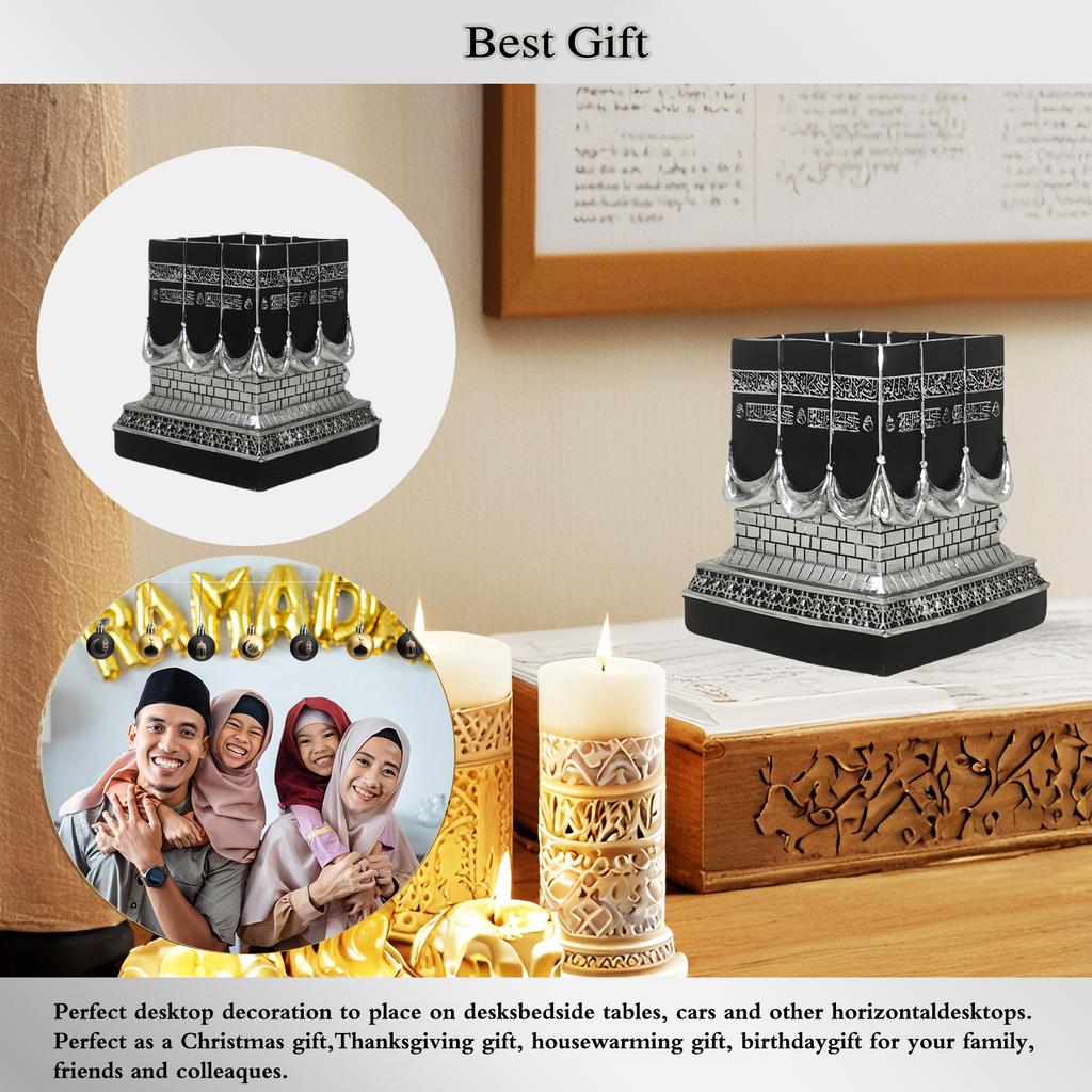 Modelo Réplica Kaba Islámica Adorno de Mesa para el Hogar Figurilla Arte Decoración Artesanía para Oficina Estante Chimenea Fiesta Dormitorio Sala de Estar
