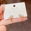 1 Pair Women Earrings Tulip Design High-end Shiny Rhinestone Geometric Electroplating Daily Wear Bright Luster Imitation Pearl F