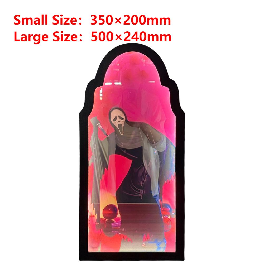 Halloween Ghost Mirror Night Light Cute Halloween Home Accessories Spooky Halloween Hologram Ghost Halloween Decor Props Small Size