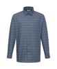 DAKS SHIRTS Cotton Blend Small Check Shirt Regular Fit Navy_Dla2Shcl412N1