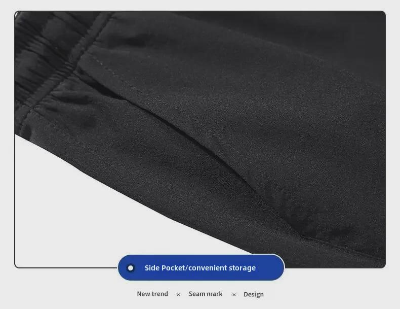 Men's 2024 Trendy Quick-Dry Beach Pants - Large Size, Straight, Seven-Point Length