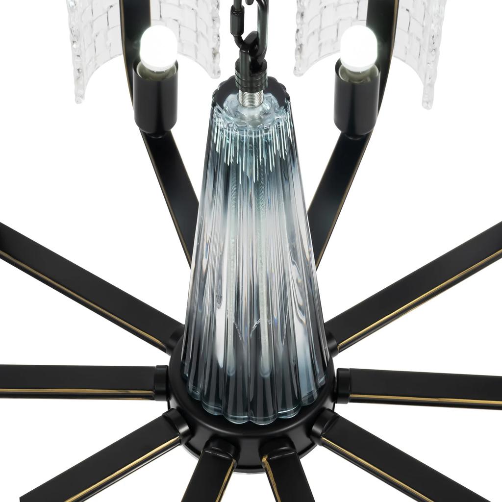 Bymaocar 10-Light Crystal Chandelier Large Crystal Glass Light Fixture,Modern Elegant 110V Pendant Lamp for Bedroom Living Room