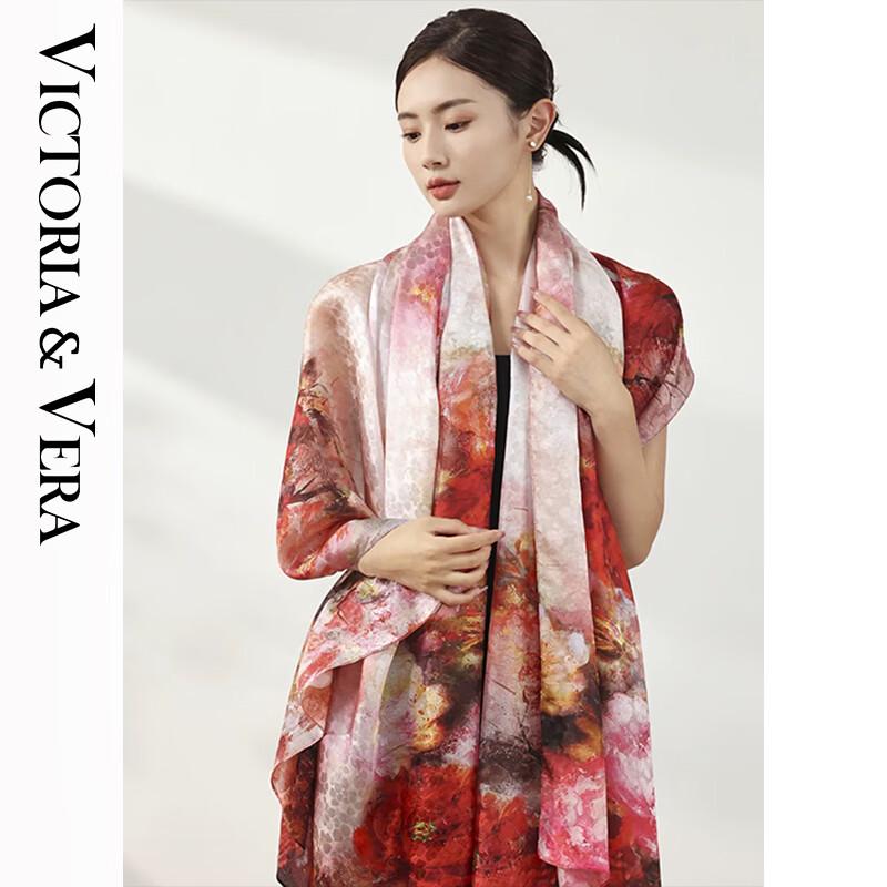 VICTORIA&VERA V827ZS01 Spring/Summer Printed Silk Floral Scarf