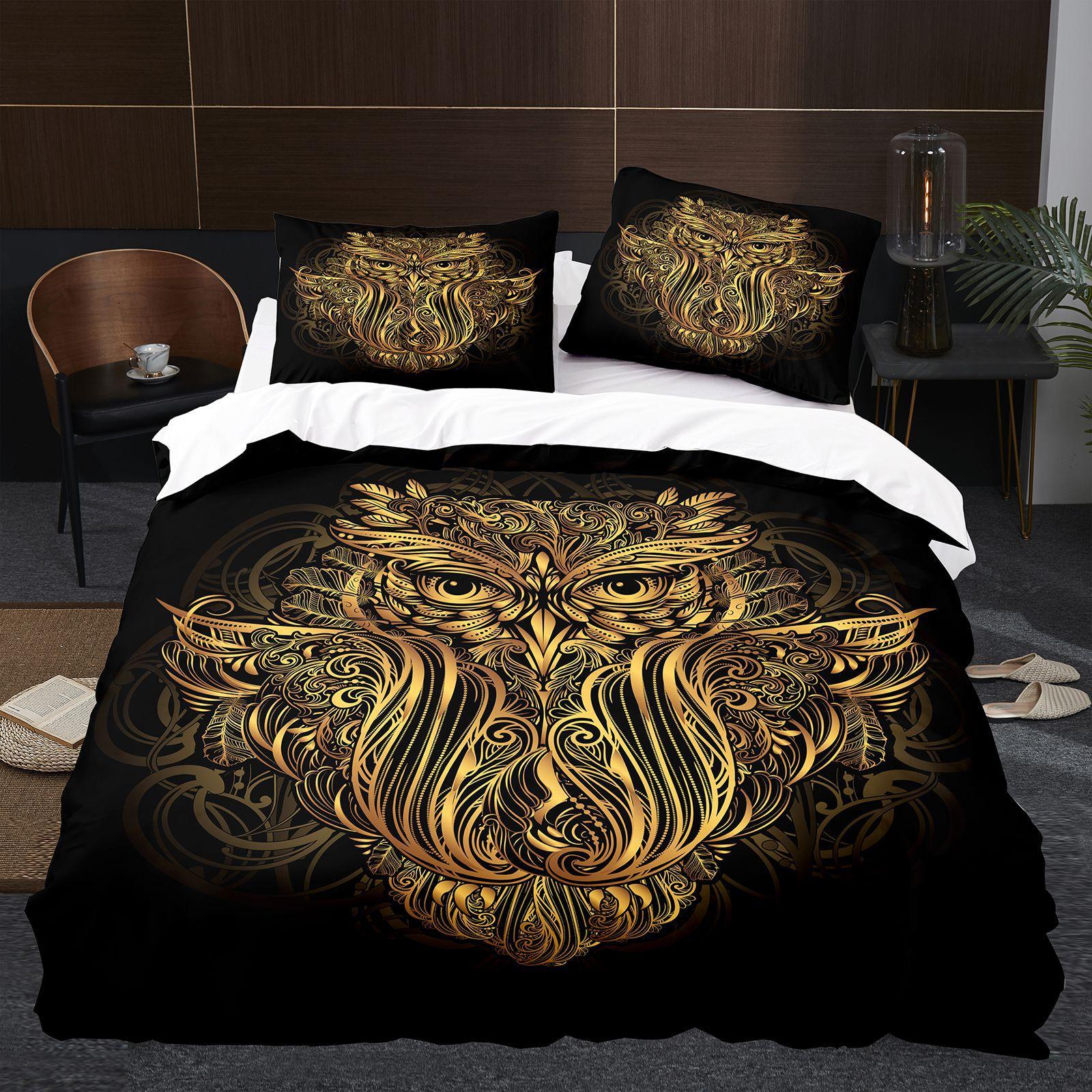 

Cozy Trendy Owl Boys Youth Cool Black Nighthawk Safari Wildlife Bird Animal Polyester King Queen Comforter Comforter (quilt)-EU Single(135*200cm)3pcs