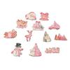 36pcs Xmas Hanging Wooden Ornaments Santa Snowman Xmas Tree Decorations Pendants Tags with Rope for