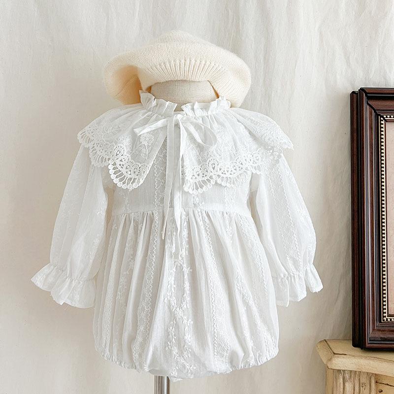 Spring & Autumn Baby Girls' Long Sleeve Footed Romper Bodysuit