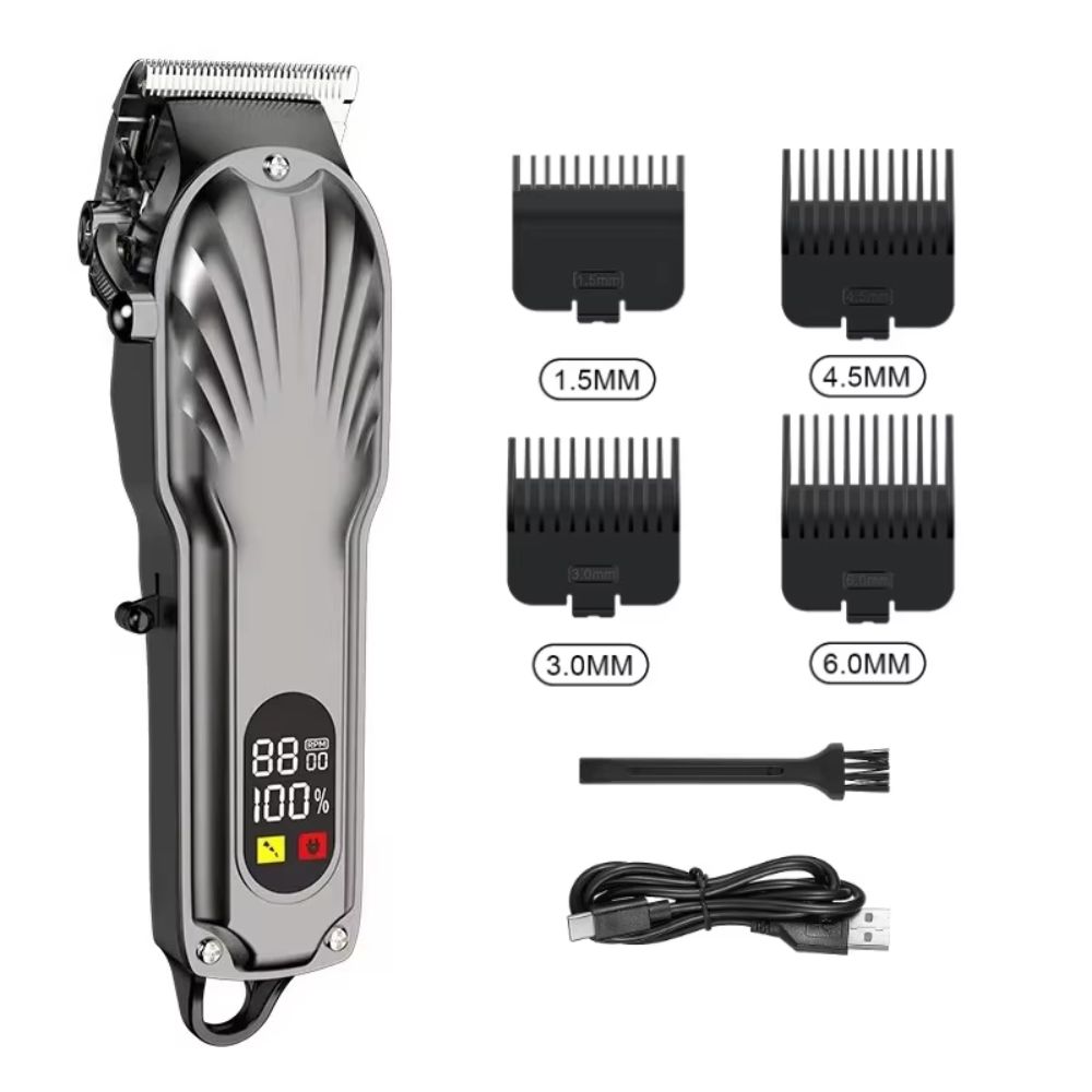 LCD Digital Display Hair Trimmer Rechargeable Bald Head Clipper Portable Electric Hair Clipper