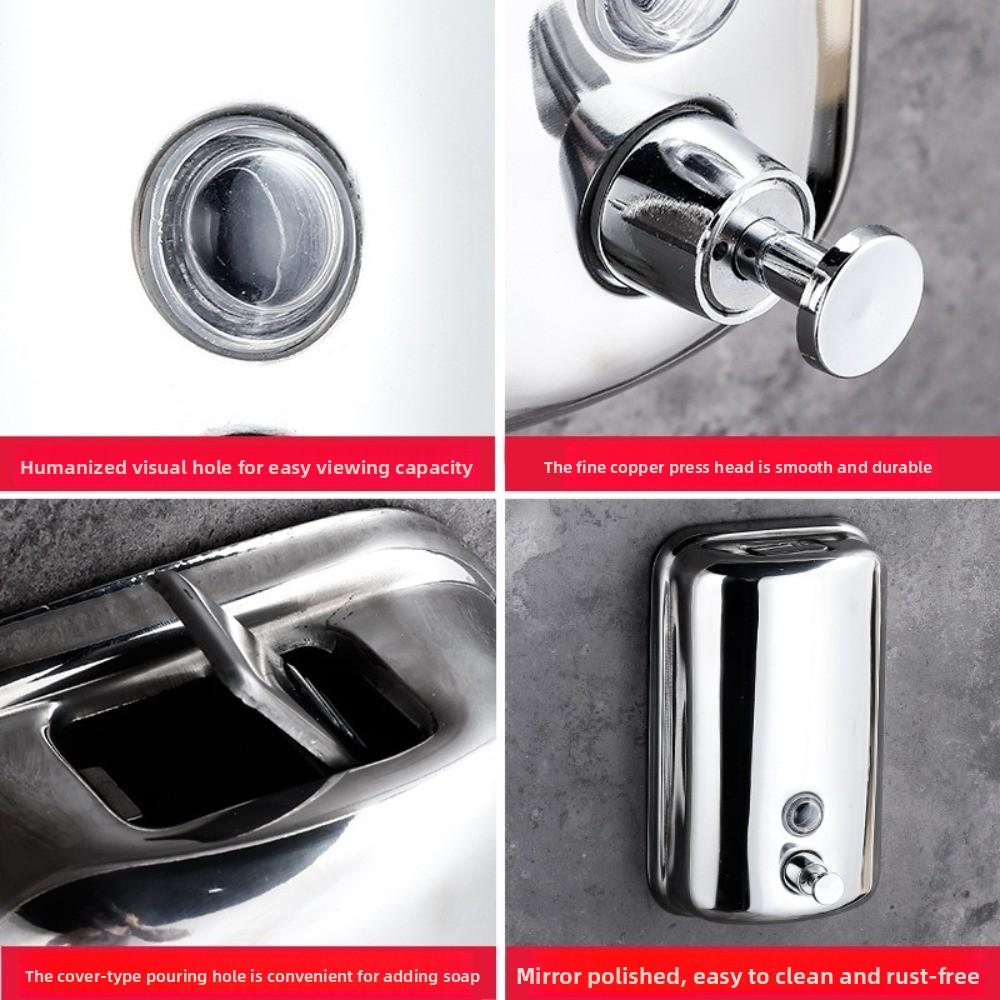 Stainless Steel Soap Dispenser Leakproof Design Refillable Manual Soap Dispenser Wall-mounted Hand Sanitizer Dispenser Washroom