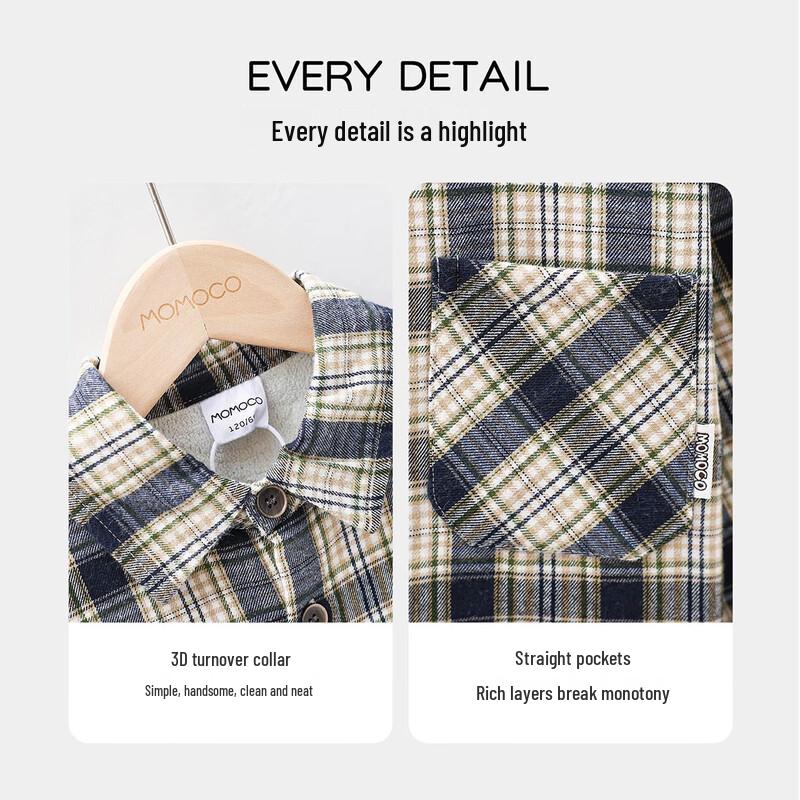 MOMOCO Boys' Fashion Plaid Winter Shirt