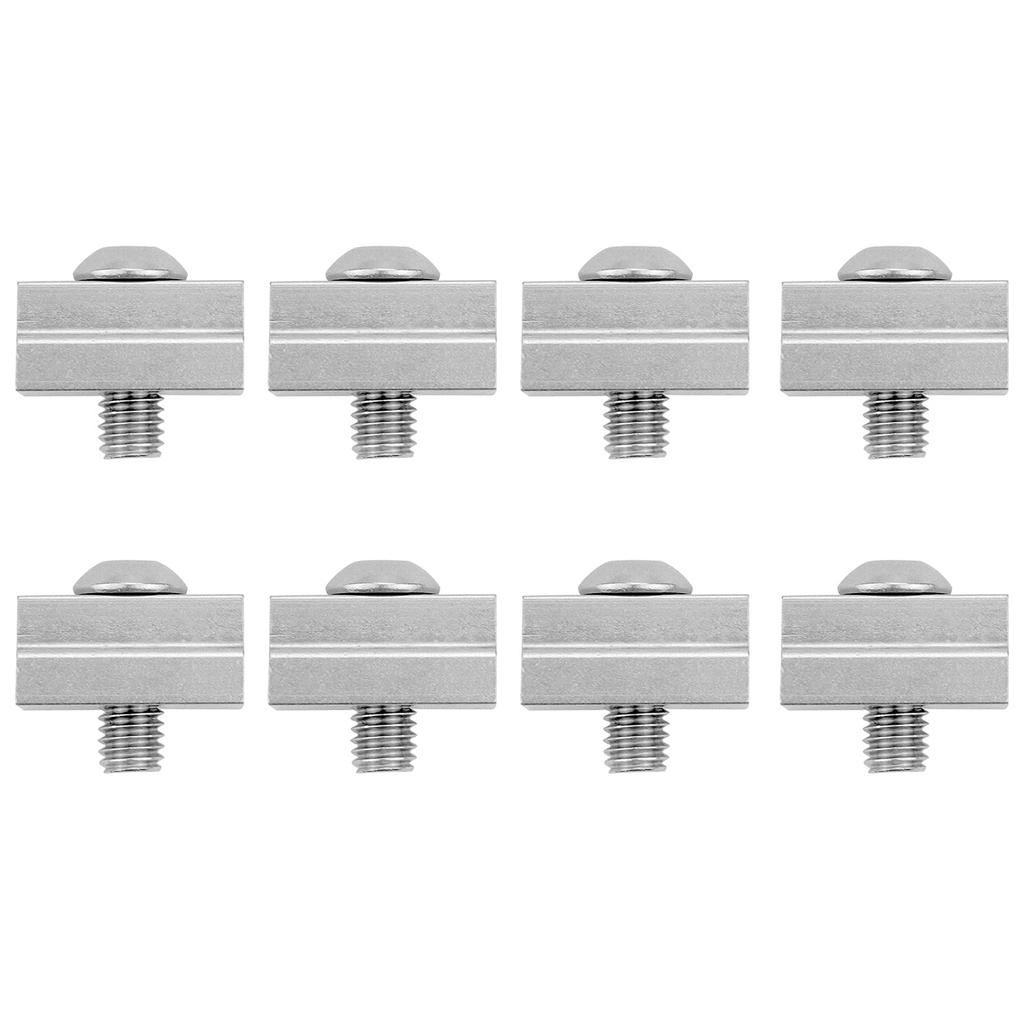 T Slot Nuts Compatible With Toyota Tunda Tacoma Pickup Truck Bed Deck Rails Cleats Rack Rail With Stainless Button Socket Cap Screw 8-Pack Silver