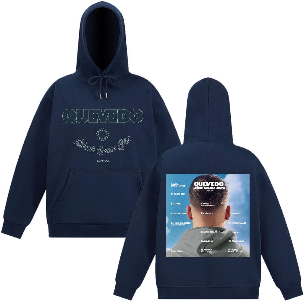 Rapper QUEVEDO Donde Quiero Estar Harajuku Hoodie Unisex Oversized Sweatshirt Long Sleeve Loose Fashion Man's Hoodies Streetwear