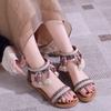 Embroidered Sandals Women's Summer Bohemian Ethnic Style Retro Tassel Roman Trootoe Travel Women's Shoes