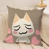 i-Inoue toro CUTE Cat Cushion Cover Soft Plush Fabric Double-Sided Printed Cushion Covers for All Seasons Home Decor