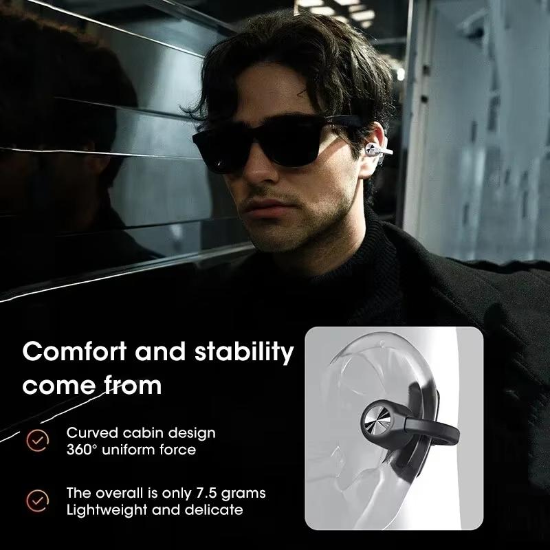 Bluetooth 5.3 TWS Knochenschall Open-Ear Clip Kabellose Ohrhörer für Sicherheit Sport Laufen Kopfhörer