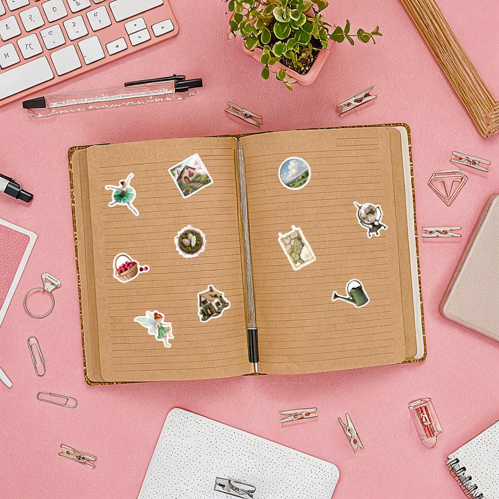35pcs Whimsical Nature Stickers Rustic Gardening DIY Stickers Teacher Reward Stickers For Laptop Motorcycle Luggage Phone