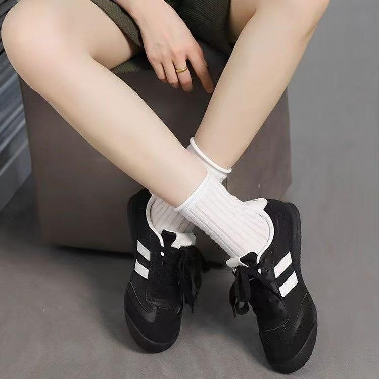 Black Dexun sports shoes autumn new lace-up flat student casual shoes street shot Forrest Gump shoes