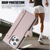 For iPhone 16 Pro Max Leather Case with Card Holder, Straps, Shockproof Wallet Phone Cover
