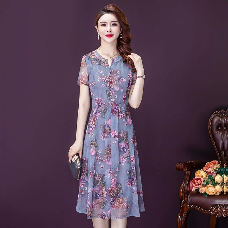 

Элегантное и благородное платье из сетки премиум-класса с цветочным принтом – потрясающий выбор XXXL серый