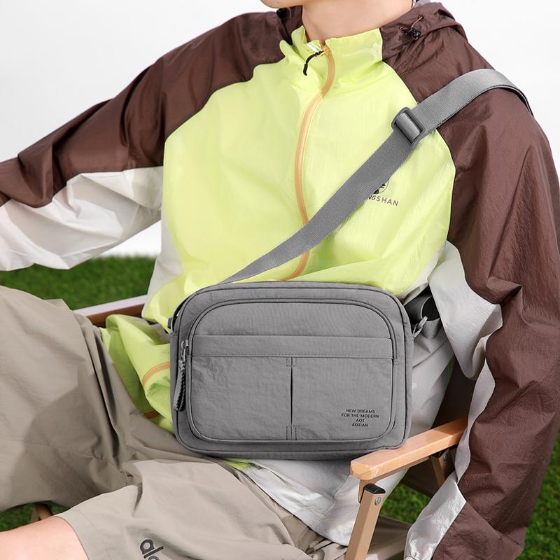 Borsa a tracolla leggera in nylon per uomo donna, borsa a tracolla messenger casual con tasche multiple