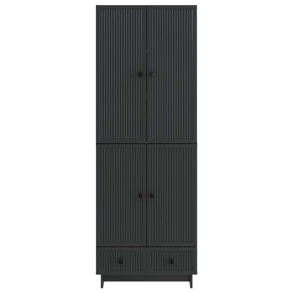 Cabinet Set 2 pcs Black 66 x 34.5 x 95 cm Particleboard
