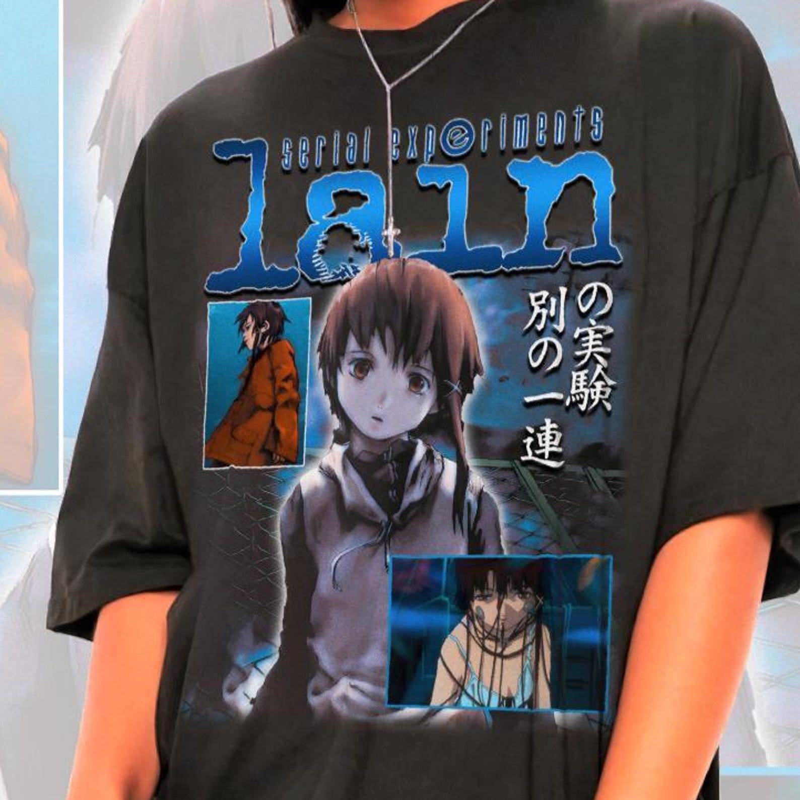 Serial Experiments Lain Shirt – Anime Cosplay Graphic Tee,Lain Iwakura,Alice Mizuki 4XL