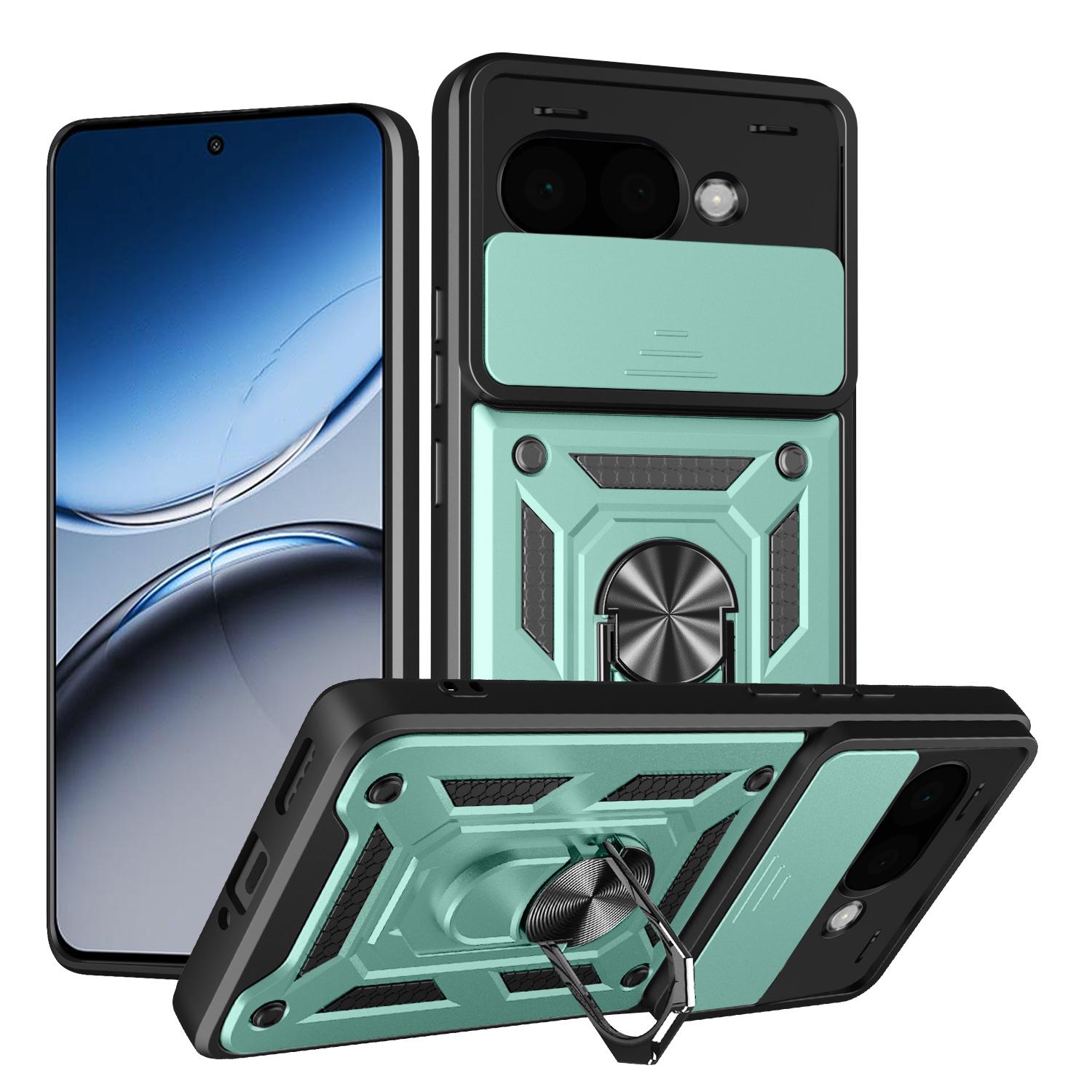 

AMORUS For Google Pixel 9a Case Kickstand PC + TPU Phone Cover with Camera Lens Slider F