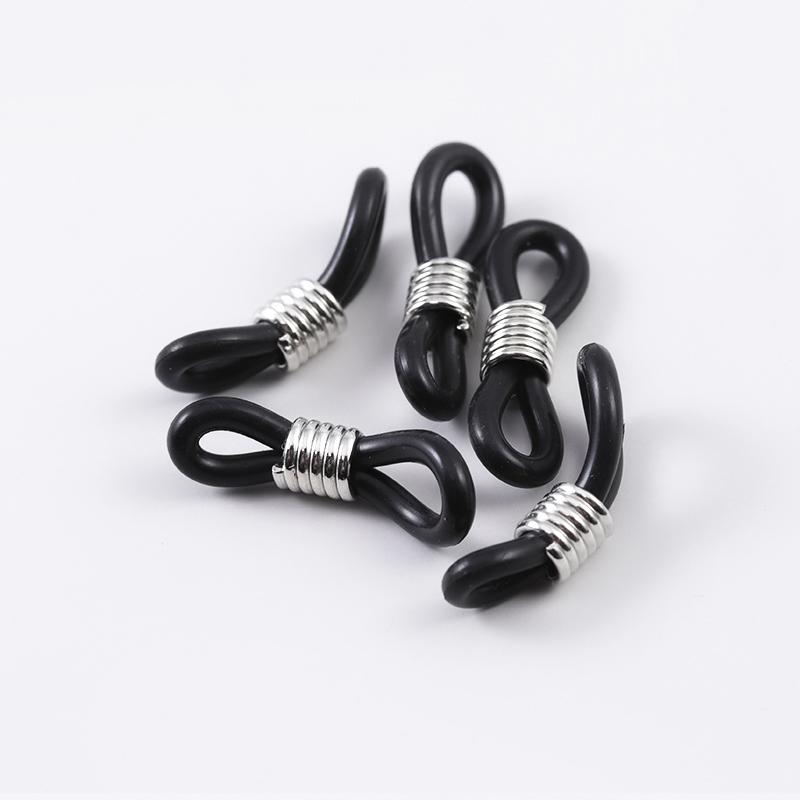 50pcs Black/white Adjustable Lanyard Cord Rubber Connectors Strap Eyelets for Transparent Glasses Band Rope Eyewear Accessories