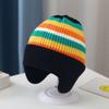 Autumn and Winter Children's Thermal Hat Rainbow Color Cute Baby Hat Infant Ear Protection Warm Knitted Pullover Hat