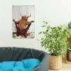 Metal Poster Highland Cow Vintage Tin Sign Wall Decor for Bathroom Home Gift