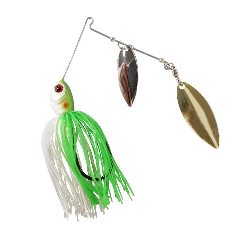 High-Quality 7G Buzz Bait Spinner Lure with Black Head and Rubber Skirt for River and Lake Fishing