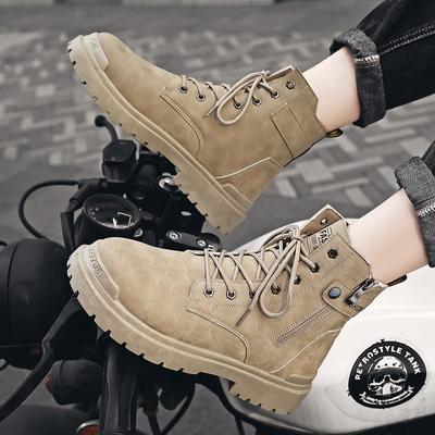 Men's High Top Casual Boots Autumn and Winter Outdoor Anti Slip Comfort Workwear Boots Versatile Trendy Shoes Zapatillas Male