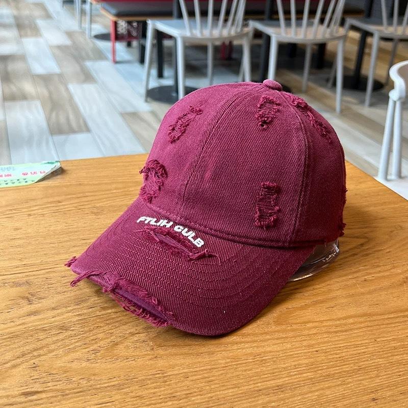 Couple retro old ripped baseball hat men's and women's tide street personality versatile soft top sunshade cap