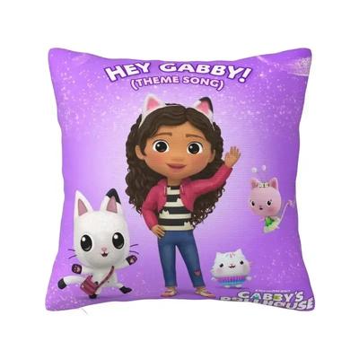 Casa de Muñecas de Gabby Decoración de Almohada Nórdica Gato Gabby Pandy Patas Cojín de Silla Funda de Almohada Cuadrada Cubierta de Cojín