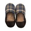 OKA Tweed Check Size Blue Feet In Japanese-made Slippers, M, (Fits 22cm-24cm) (Made Japan, Washable, Warm)