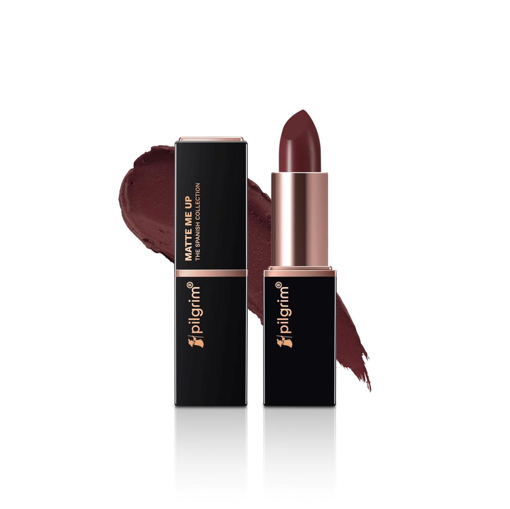 Pilgrim Matte Me Up Bullet Lipstick 4.2g | Creamy, Lightweight, Bold, Non Drying | SPF 30 | Enriched With Hyaluronic Acid & Spanish Squalane | Li