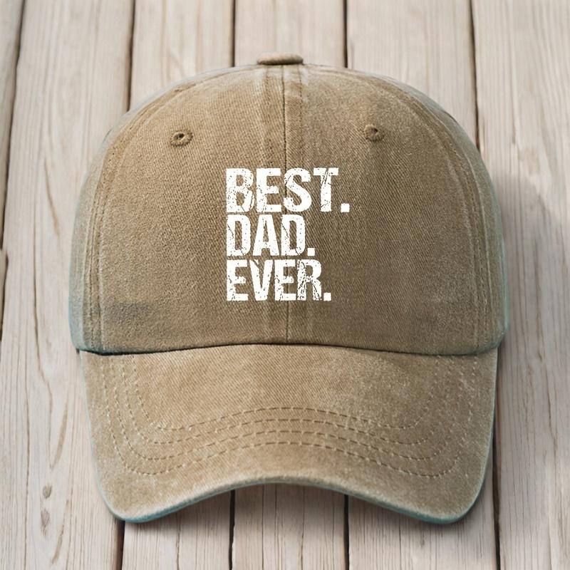 The 'Best Dad' Printed Retro Washed Baseball Hat - Classic American Style, Suitable for Outdoor Travel and Camping